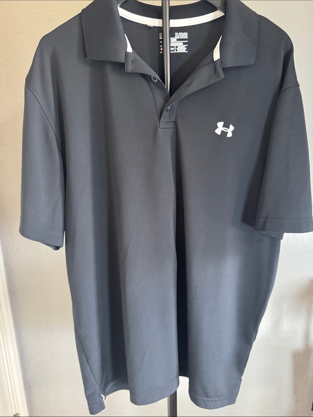Under Armour Black Polo with White Logo